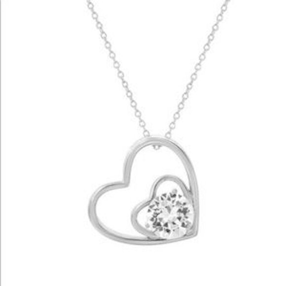 New in Box - Lesa Michele Jewels -Floating Heart Pendant with Swarkovski Crystal - Picture 4 of 5